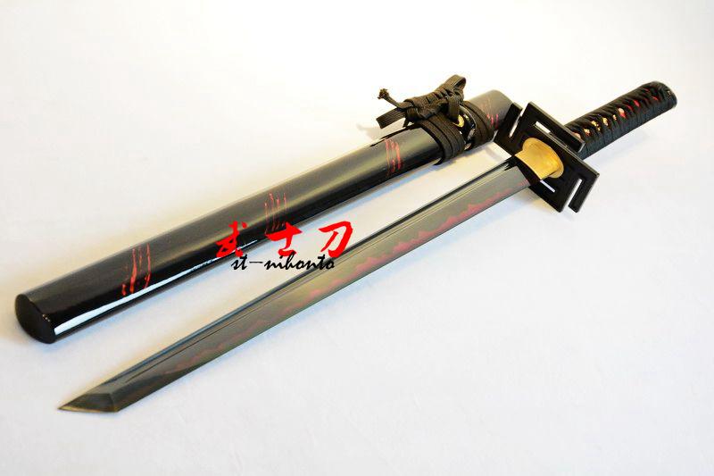 Handmade Black Japanese Ninja Katana Tungsten Adsorb Blade Sword Razor